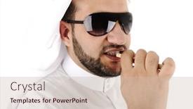  Presentation with arabic - Slide deck enhanced with arabic-adult-cleaning-teeth background and a soft green colored foreground