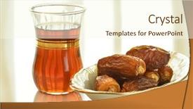  Presentation with black tea - PPT theme with arabic black tea and dates background and a cream colored foreground