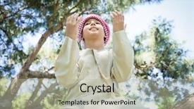  Presentation with arabic embroidery - Beautiful slides featuring arabic boy on tree praying backdrop and a mint green colored foreground