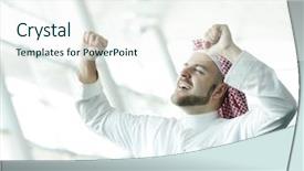  Presentation with middle east - Cool new presentation with asphalt road view in countryside on sunny summer day with dramatic clouds backdrop and a gray colored foreground.