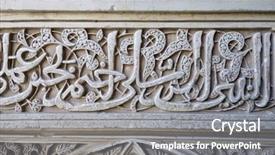  Presentation with arabic calligraphy - Slide set enhanced with arabic calligraphy - closeup of a plaster wall background and a gray colored foreground