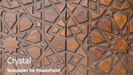  Presentation with arabic calligraphy - Amazing PPT theme having arabic calligraphy - wood carving pattern backdrop and a coral colored foreground