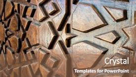  Presentation with wood carving - Slide deck having arabic calligraphy - wood carving pattern background and a coral colored foreground