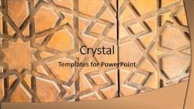  Presentation with arabic calligraphy - Audience pleasing PPT theme consisting of arabic calligraphy - wood carving pattern backdrop and a coral colored foreground