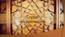 Presentation with wood carving - Amazing PPT theme having arabic calligraphy - wood carving pattern backdrop and a yellow colored foreground
