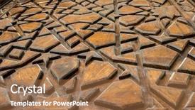  Presentation with wood carving - PPT theme with arabic calligraphy - wood carving pattern background and a coral colored foreground