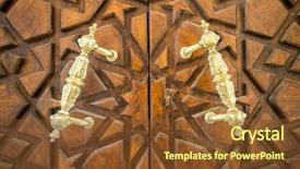  Presentation with arabic calligraphy - Amazing presentation theme having arabic calligraphy - wood carving pattern backdrop and a tawny brown colored foreground