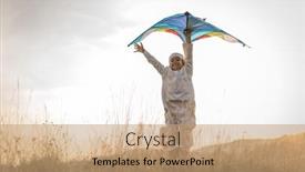  Presentation with arabic - Cool new PPT theme with arabic child on grass meadow backdrop and a coral colored foreground