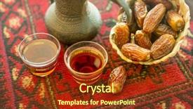  Presentation with arabic - Amazing PPT theme having arabic coffee pot and dates backdrop and a tawny brown colored foreground
