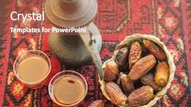  Presentation with arabic - PPT theme having arabic coffee pot and dates background and a red colored foreground