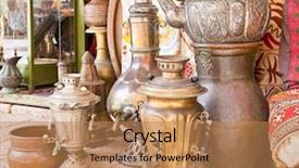  Presentation with jerusalem - Colorful slide deck enhanced with arabic culture - typical vintage metal teapots backdrop and a coral colored foreground