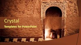  Presentation with old arabic - Slide deck with arabic-decoration-in-old-wall background and a tawny brown colored foreground