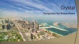  Presentation with view of toronto downtown - Amazing slide set having arabic desert town - aerial view of dubai marina backdrop and a light blue colored foreground