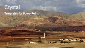  Presentation with mountains fantasy abstract nature landscape - Slide set featuring arabic desert town - alpine landscape in middle atlas background and a  colored foreground