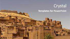  Presentation with ait - PPT theme with arabic desert town - ancient city detail of ait background and a gray colored foreground