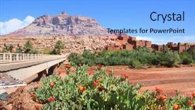  Presentation with north africa - Slides enhanced with arabic desert town - kasbah ait ben haddou ait background and a light blue colored foreground