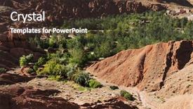  Presentation with morocco dunes in the sahara - Colorful PPT theme enhanced with arabic desert town - moroccan village in dades valley backdrop and a  colored foreground