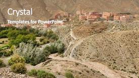  Presentation with morocco dunes in the sahara - Slides featuring arabic desert town - moroccan village in dades valley background and a  colored foreground
