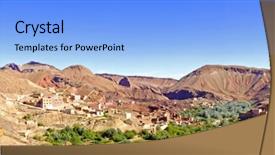  Presentation with oasis - Colorful presentation theme enhanced with smart man touching his glasses and looking ahead isolated on gray background backdrop and a gray colored foreground