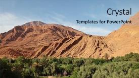  Presentation with palm tree - PPT theme enhanced with arabic desert town - palm tree grove in dades background and a light blue colored foreground