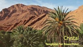  Presentation with palm oil seeds of tree - Amazing slide set having arabic desert town - palm tree grove in dades backdrop and a tawny brown colored foreground