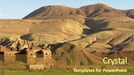  Presentation with atlas greek - Beautiful PPT theme featuring arabic desert town - small village in the atlas backdrop and a tawny brown colored foreground