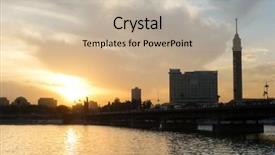  Presentation with cairo - Colorful PPT layouts enhanced with arabic desert town - sunset in cairo - egypt backdrop and a  colored foreground