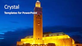  Presentation with morocco - Presentation design with arabic design - hassan ii mosque in casablanca background and a navy blue colored foreground