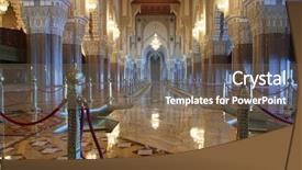  Presentation with mosque - PPT layouts with arabic design - interiors praying hall background and a violet colored foreground