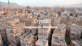  Presentation with old arabic - Theme with arabic design - old sanaa buildings - traditional background and a coral colored foreground