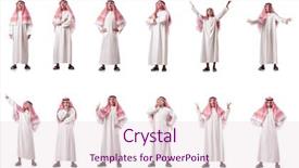  Presentation with arab - Amazing slide set having arabic dress - arab man isolated backdrop and a lemonade colored foreground