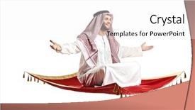  Presentation with arab - Cool new presentation theme with arabic dress - arab person sitting backdrop and a white colored foreground