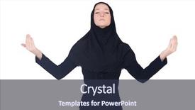  Presentation with omrah muslim people praying - PPT layouts featuring arabic dress - young muslim woman praying isolated background and a  colored foreground