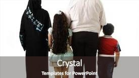  Presentation with members - Colorful PPT layouts enhanced with arabic family four members isolated backdrop and a wine colored foreground