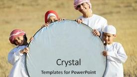  Presentation with arabic - Audience pleasing slide set consisting of arabic family in nature holding backdrop and a light gray colored foreground