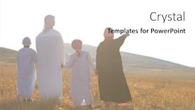  Presentation with arabic - Beautiful PPT theme featuring arabic-family-in-nature backdrop and a white colored foreground