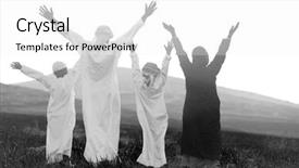  Presentation with arabic - PPT theme having arabic family in nature background and a white colored foreground