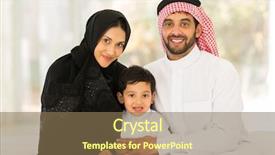  Presentation with muslim family - Cool new slide set with arabic father mother son - adorable muslim family sitting backdrop and a violet colored foreground
