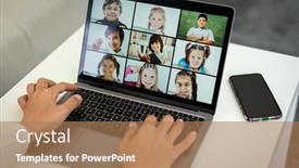  Presentation with arabic children - Slide deck enhanced with arabic-female-teacher-working background and a coral colored foreground