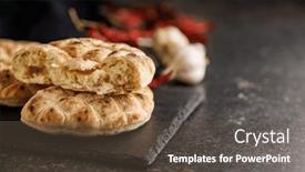  Presentation with cutting-board - PPT theme consisting of arabic-flat-pita-bread and a tawny brown colored foreground