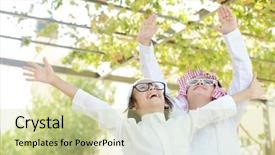  Presentation with arabic - Presentation consisting of arabic kid background and a soft green colored foreground