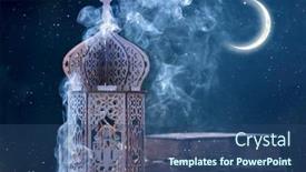  Presentation with quran - PPT theme featuring arabic-lantern-with-with-holy background and a ocean colored foreground