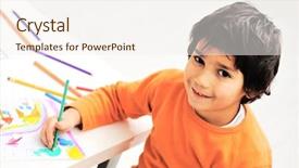  Presentation with arabic letters - Slides consisting of arabic letters - cute little schoolboy drawing background and a sky blue colored foreground