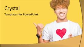  Presentation with paper - Cool new presentation with arabic letters - young handsome man holding paper backdrop and a yellow colored foreground