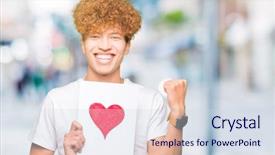  Presentation with cutout paper people standing around globe holding hands - Presentation theme with arabic letters - young handsome man holding paper background and a sky blue colored foreground