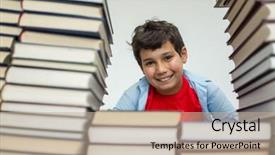 Presentation with children books - Cool new slides with arabic lietrature - children in library with books backdrop and a  colored foreground
