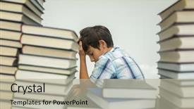  Presentation with books on bookshelf in library - Amazing slides having arabic lietrature - kid in library reading books backdrop and a  colored foreground