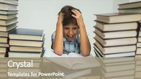  Presentation with library - Theme featuring arabic lietrature - kid in library reading books background and a  colored foreground