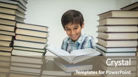  Presentation with books - Cool new presentation with arabic lietrature - kid with a lot backdrop and a gray colored foreground