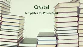  Presentation with tan book stack stacks of books - Cool new PPT theme with arabic lietrature - lot of books backdrop and a  colored foreground